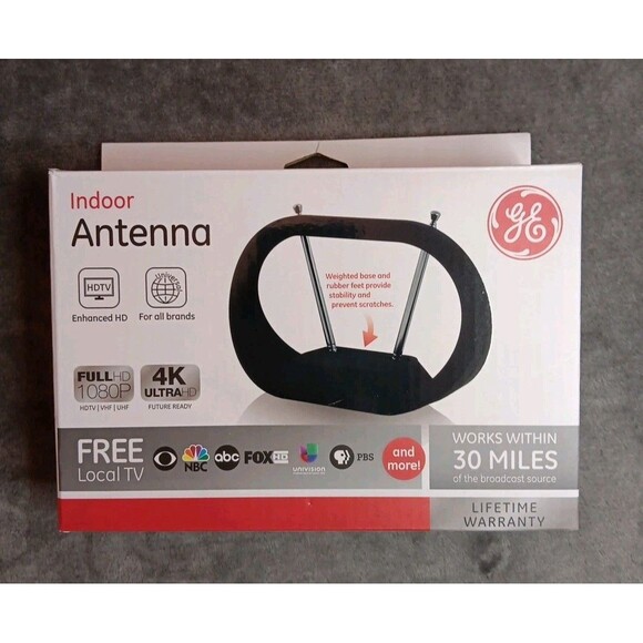 GE Indoor HD Antenna (30 Mile Max) Full 1080P HDTV 4K - Picture 6 of 6